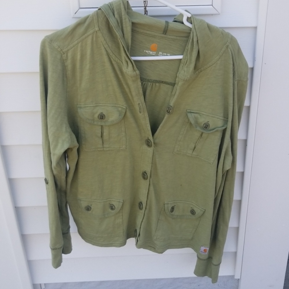 Button up light weight hoodie